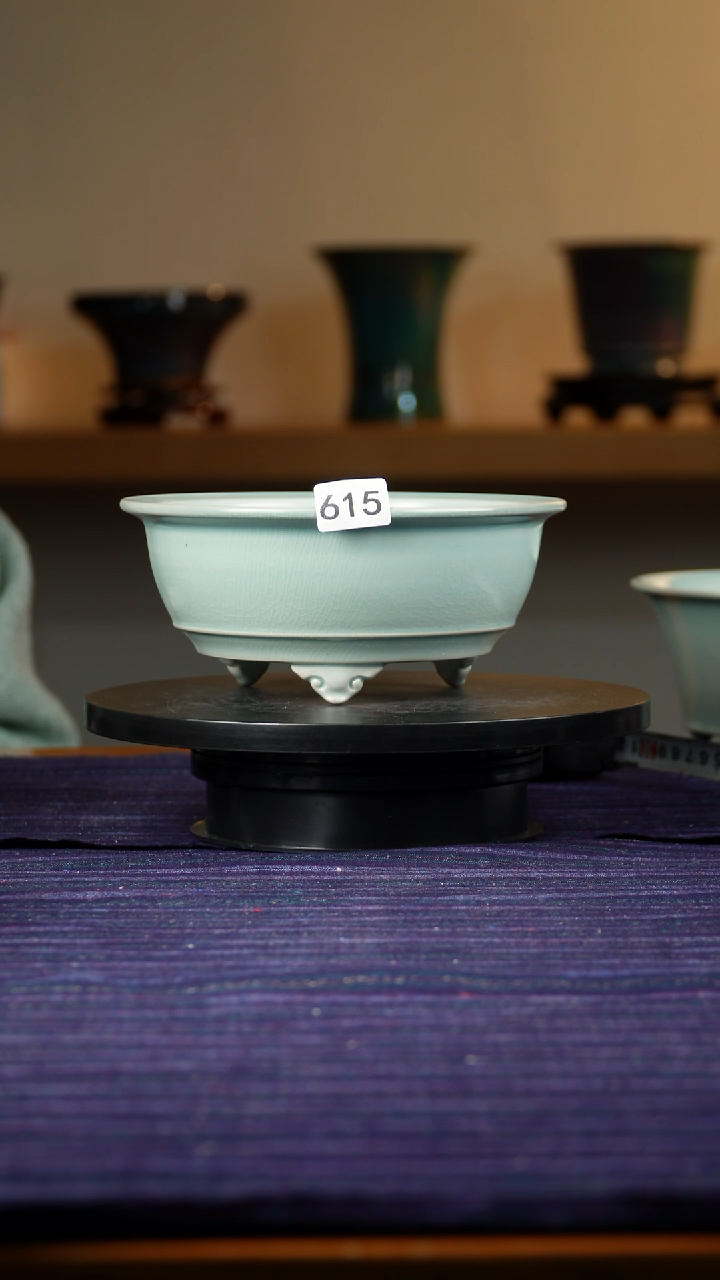持**恒615祥云窑变桩盆8.5/19.5