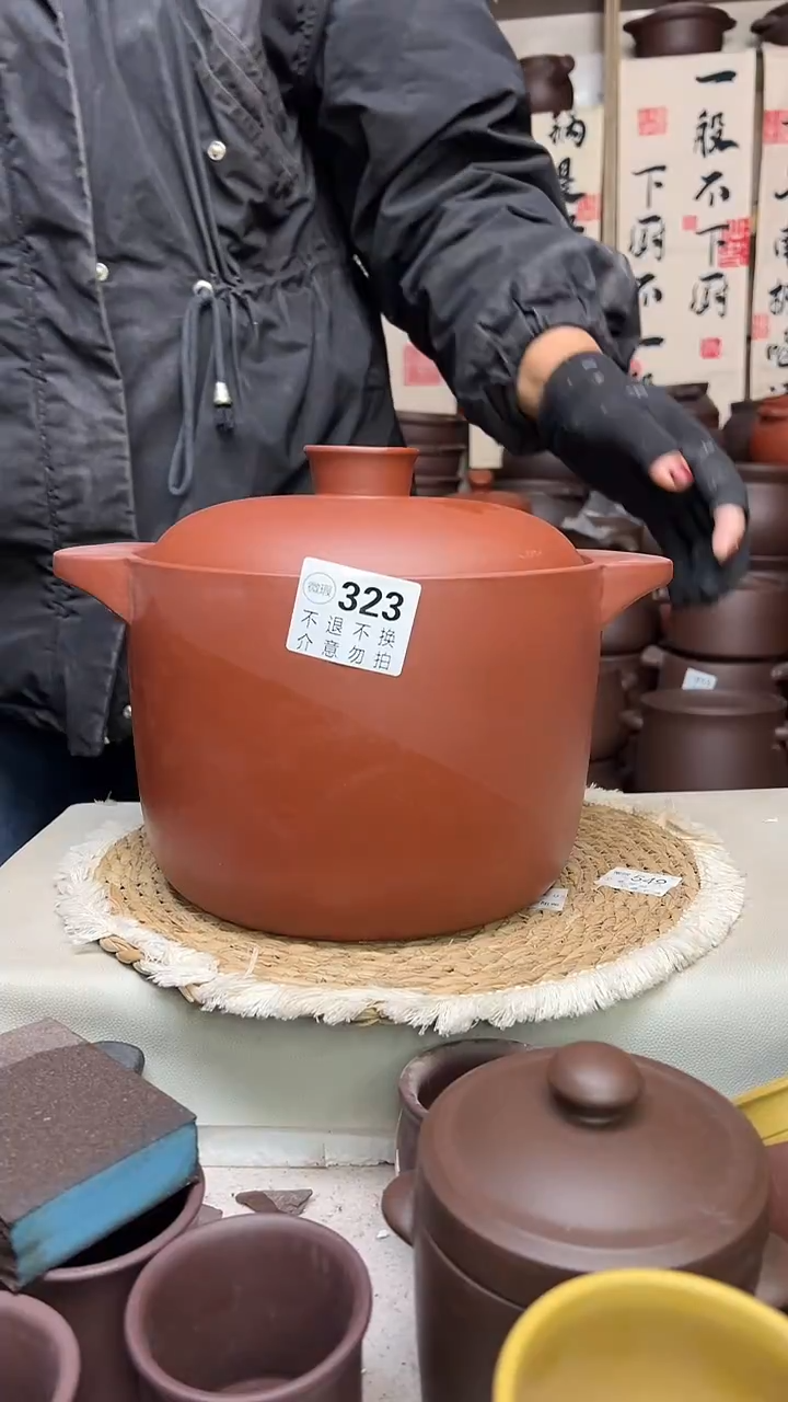 宜兴紫砂微瑕6升直筒朱泥323