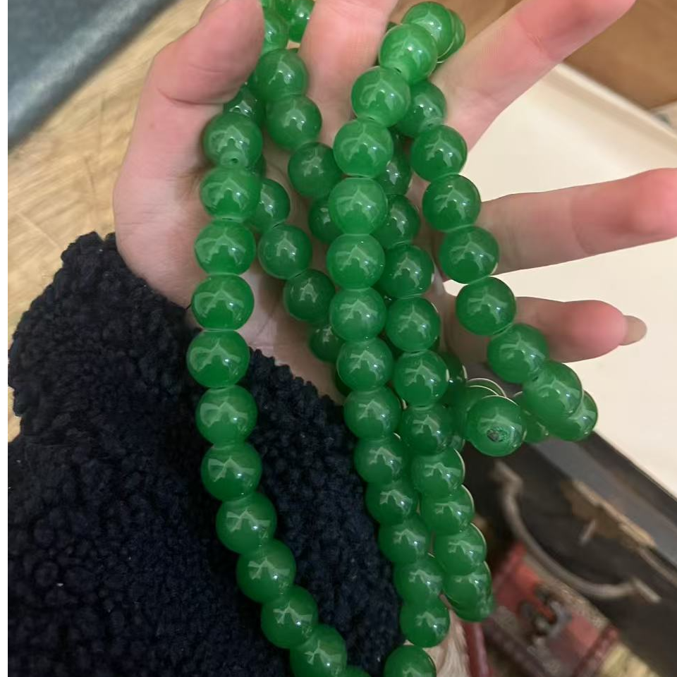  1 居家摆件 浅绿长串珠子 工艺摆件 