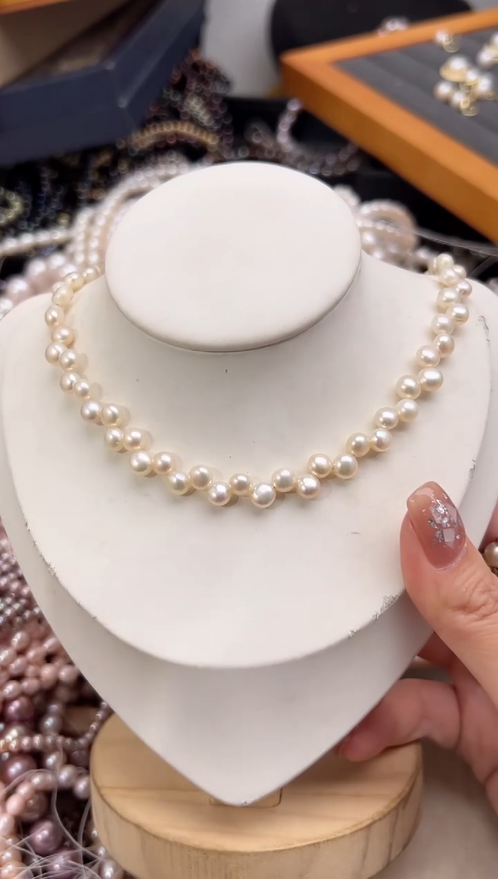 未镶嵌淡水珍珠福利强光*珍珠项链（福利）小碎花