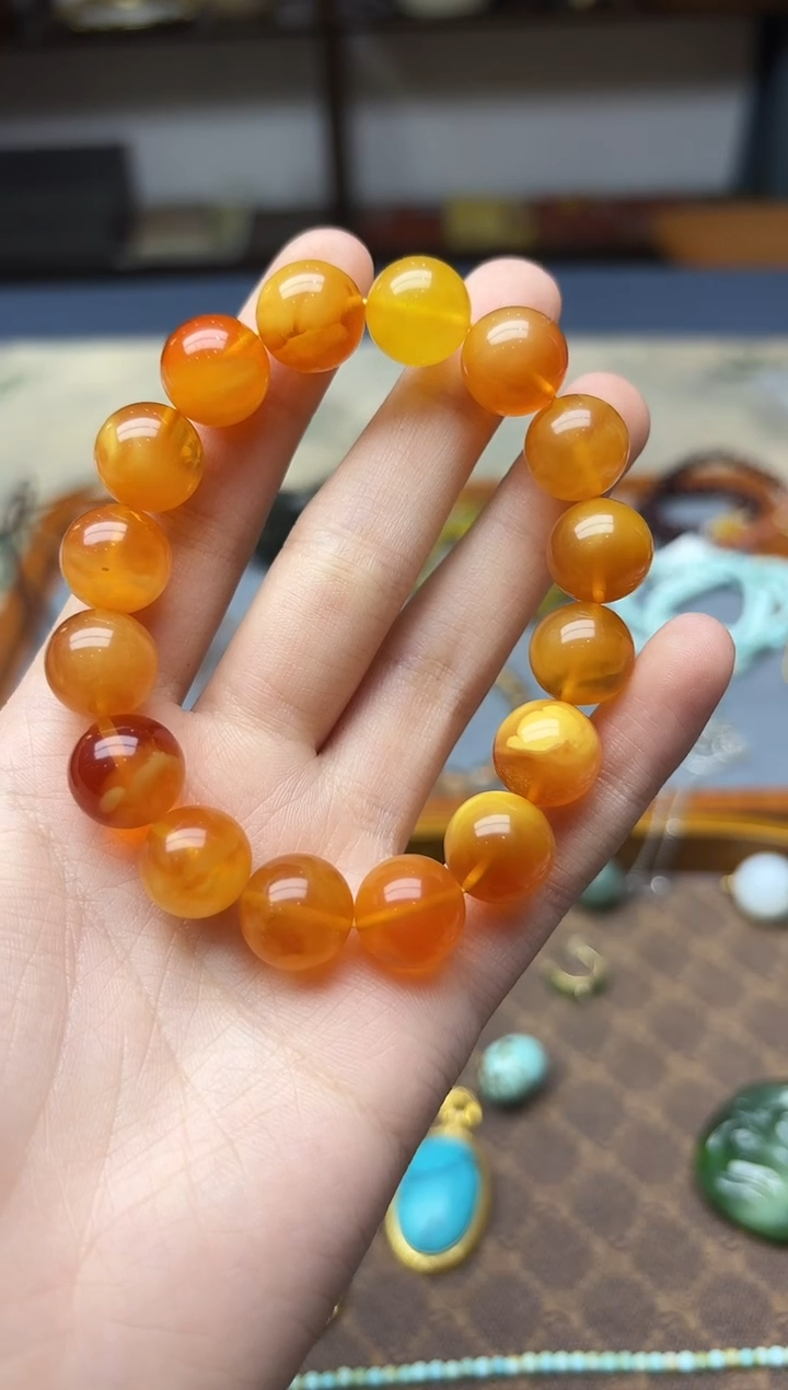 裸石蜜蜡未镶嵌蜜蜡手串13mmYN