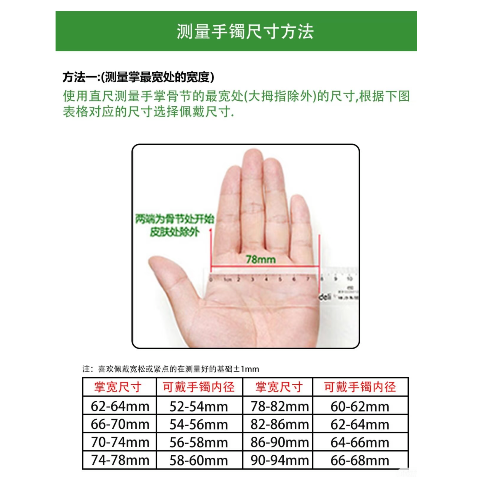 手镯测量圈口参考图（不售卖，不赠送）