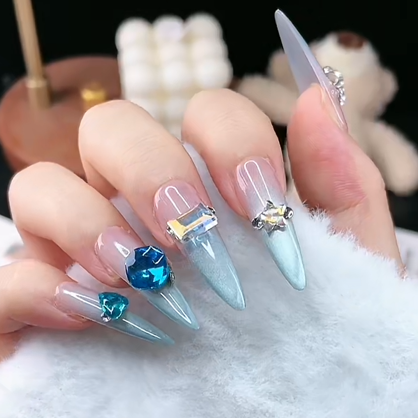 【Enailvis 穿戴甲】穿戴甲柔粉星芒高级气质显白