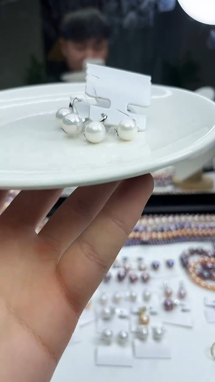 未镶嵌耳饰淡水珍珠白色系高跟鞋11mm(多样性发一）