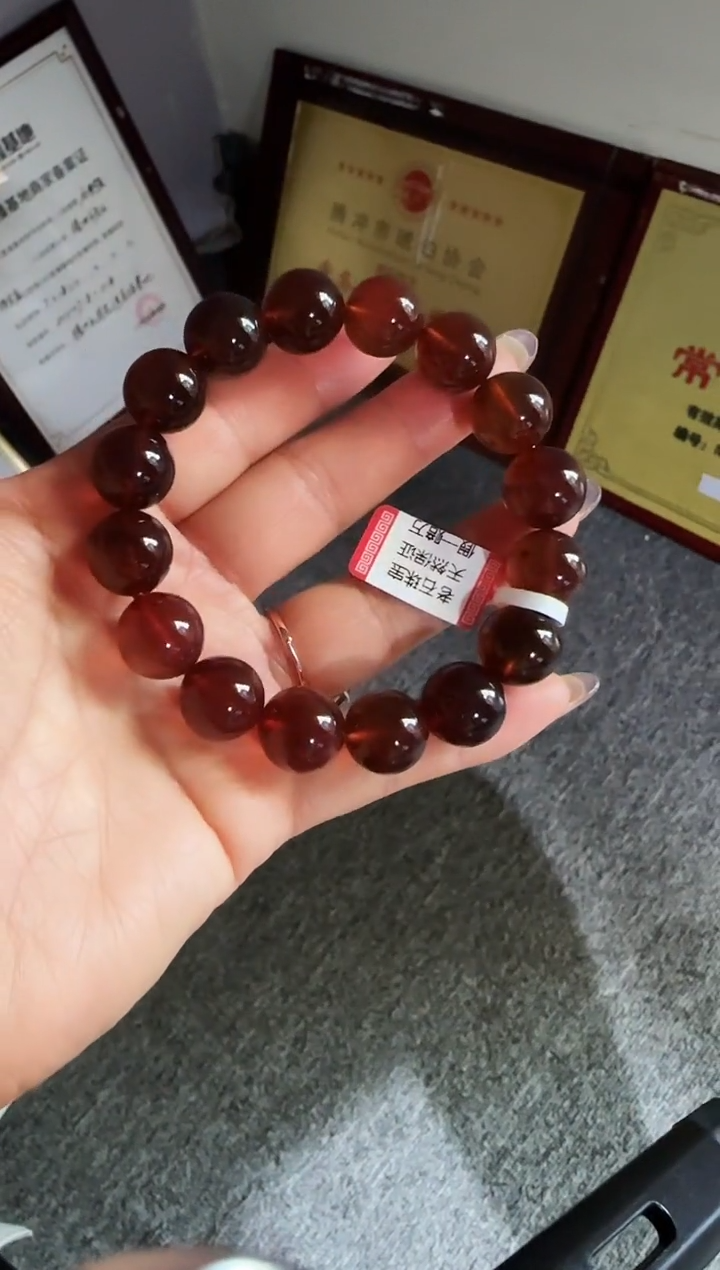 手串琥珀未镶嵌#10缅甸琥珀紫罗兰手串14mm