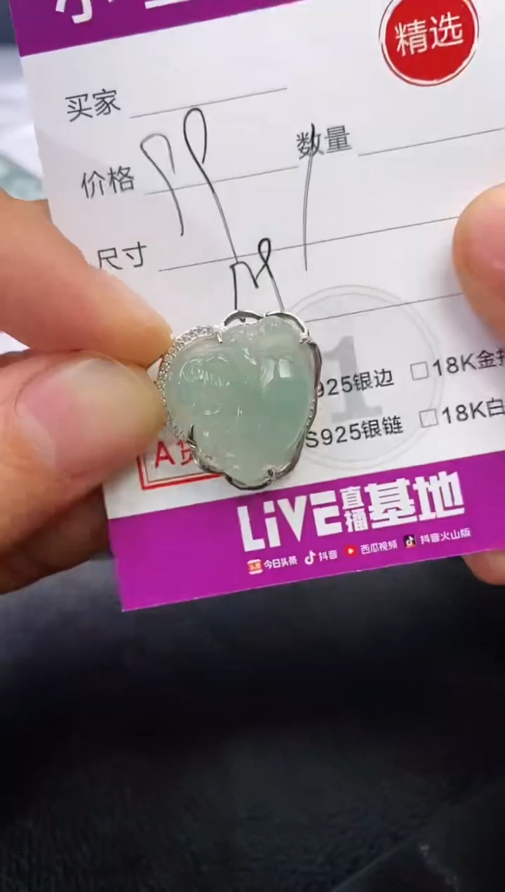 颈饰银S925镶嵌翡翠用****4吊坠