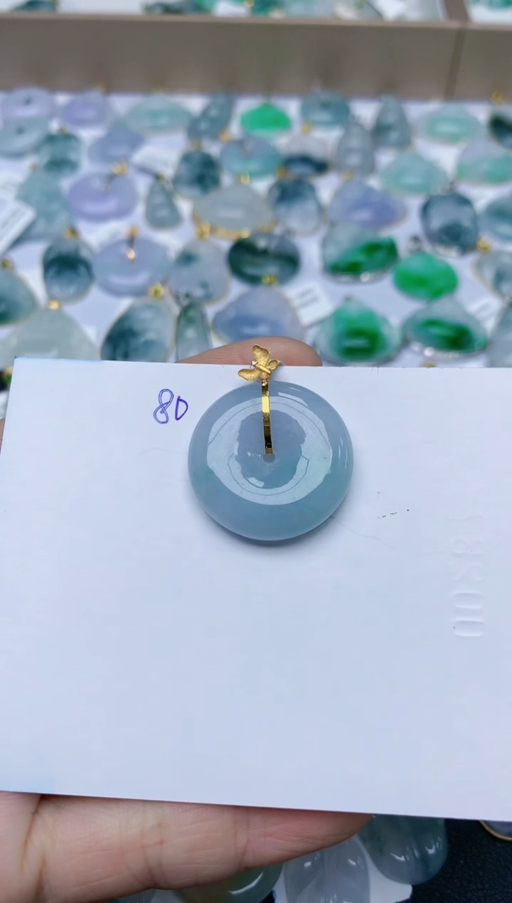 【闪购商品】翡翠颈饰18K金镶嵌天然翡翠A货    80