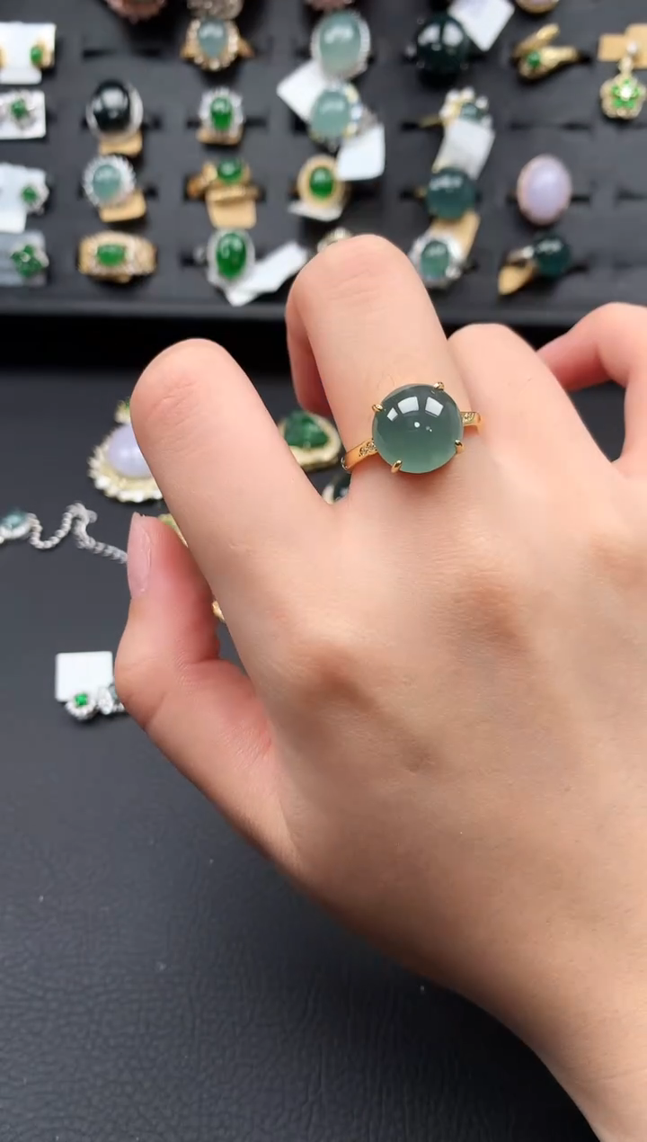 【闪购商品】翡翠戒指银S925镶嵌613412