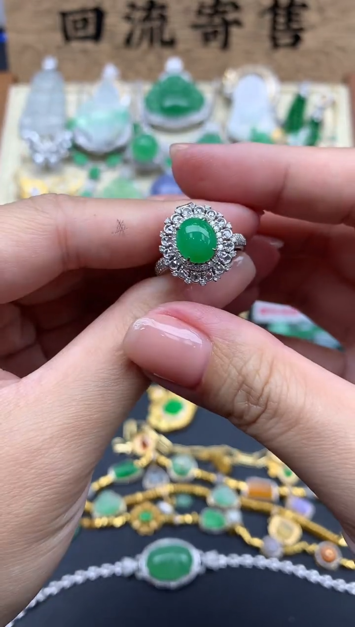 【闪购商品】翡翠戒指18K金镶嵌620-中国好珍宝