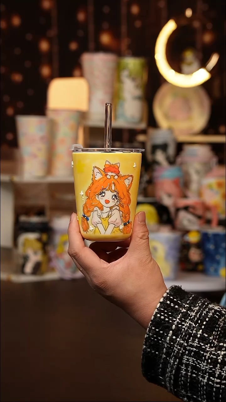 (玉泥）景德镇手工手绘文创陶瓷杯