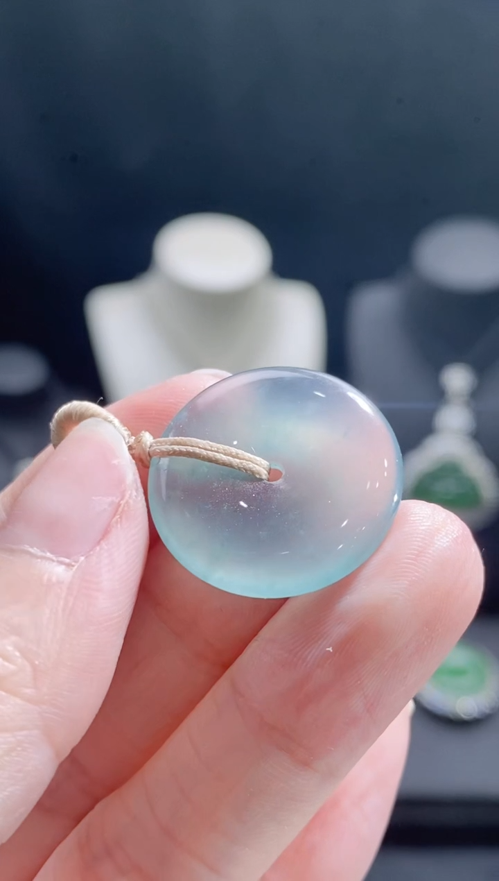 翡翠未镶嵌颈饰天然A货翡翠平安扣吊坠