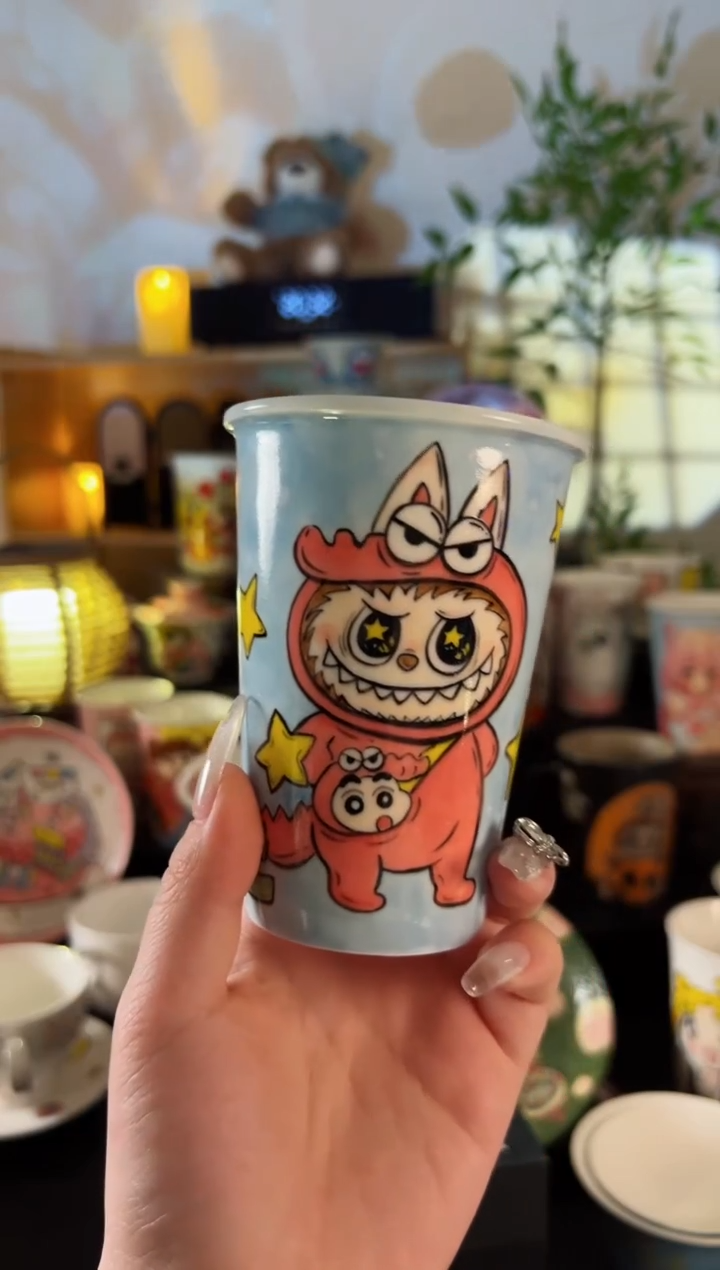【闪购商品】摆件手工手绘陶瓷小杯杯