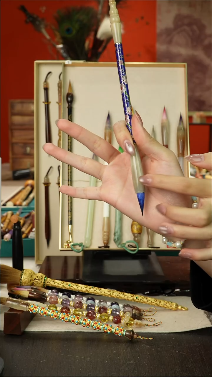 397号闪孤品高货毛笔链接 清水试笔 蘸墨不退