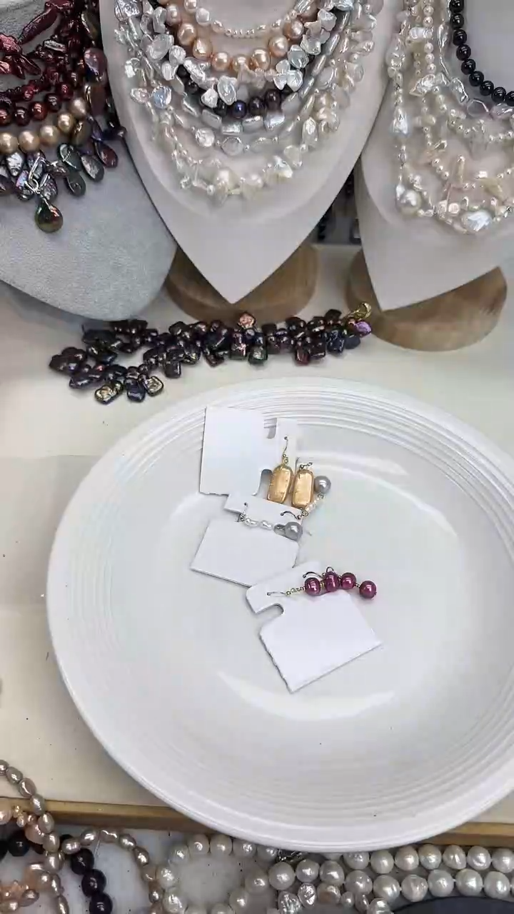 颈饰银S925镀金镶嵌淡水珍珠1