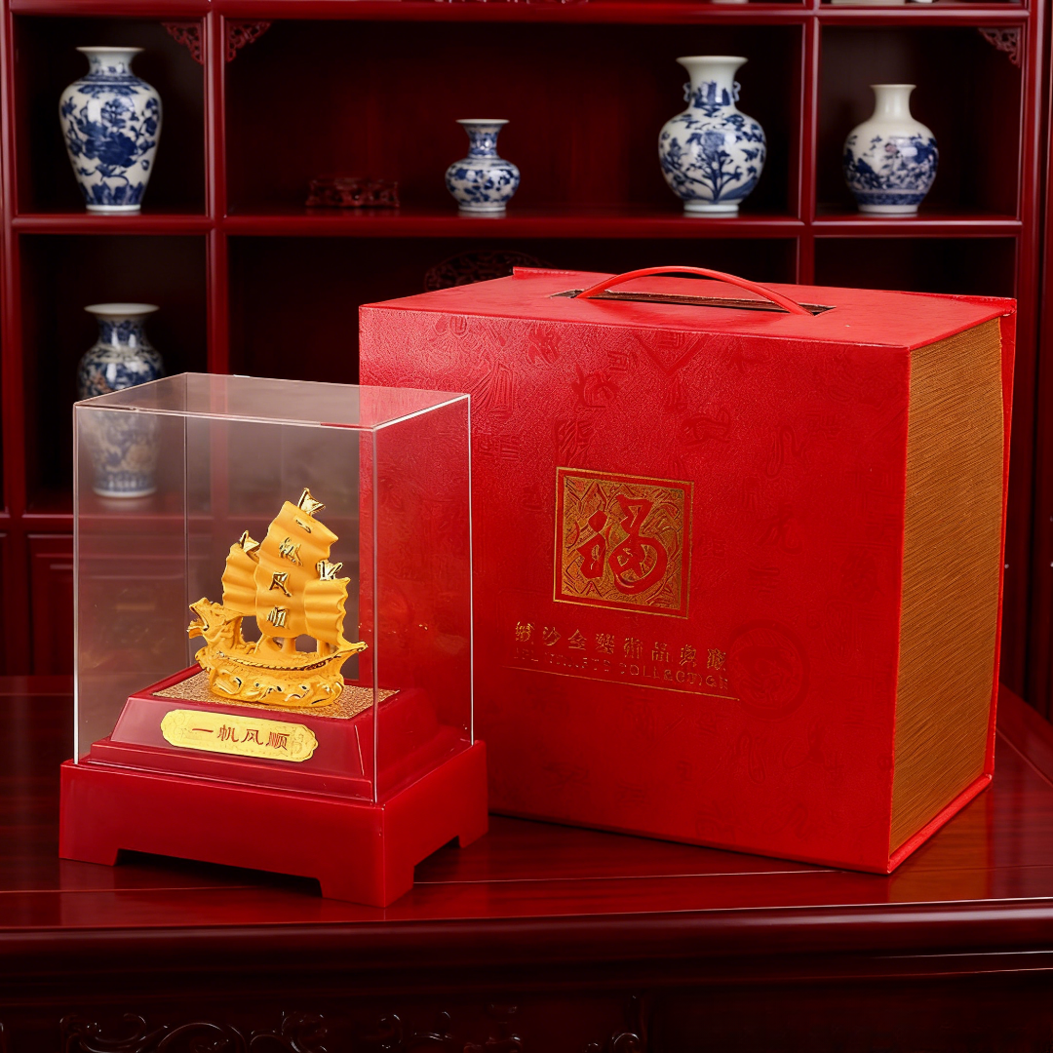 【小伟专属】G3 一帆风顺帆船摆件  透明防尘罩 寓意顺遂