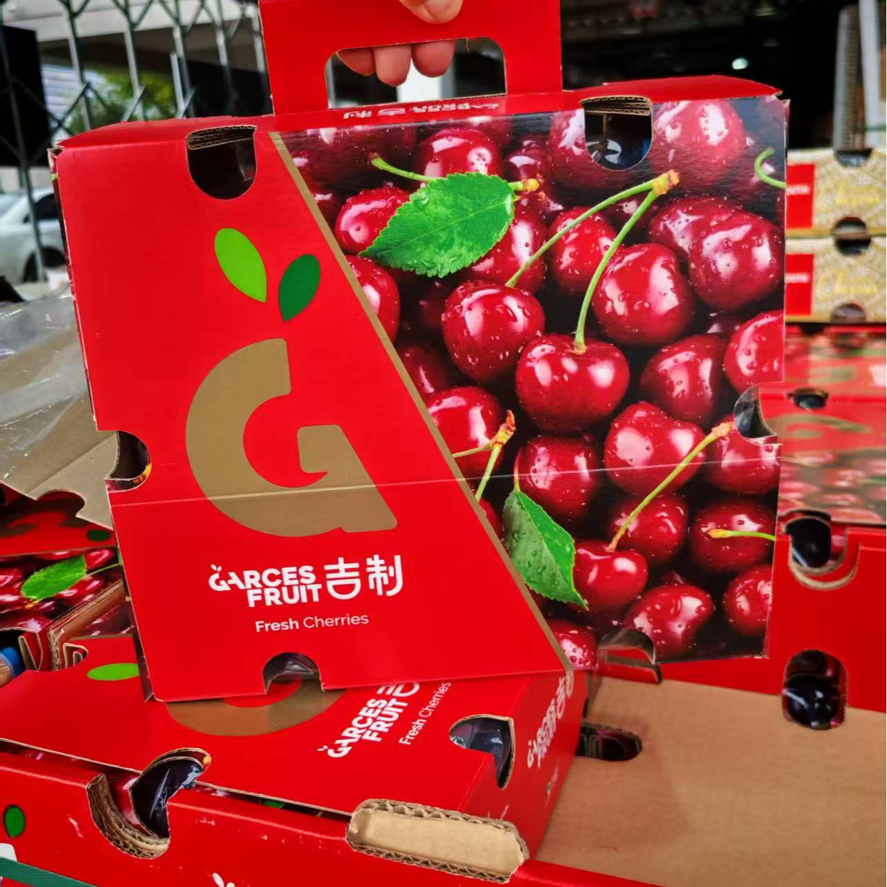 【顺丰空运】500g智利桑缇娜空运车厘子水果樱桃当季3J内附果径卡