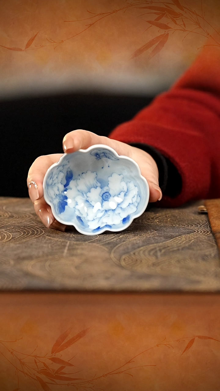 青樵轩国色芳华贝壳杯