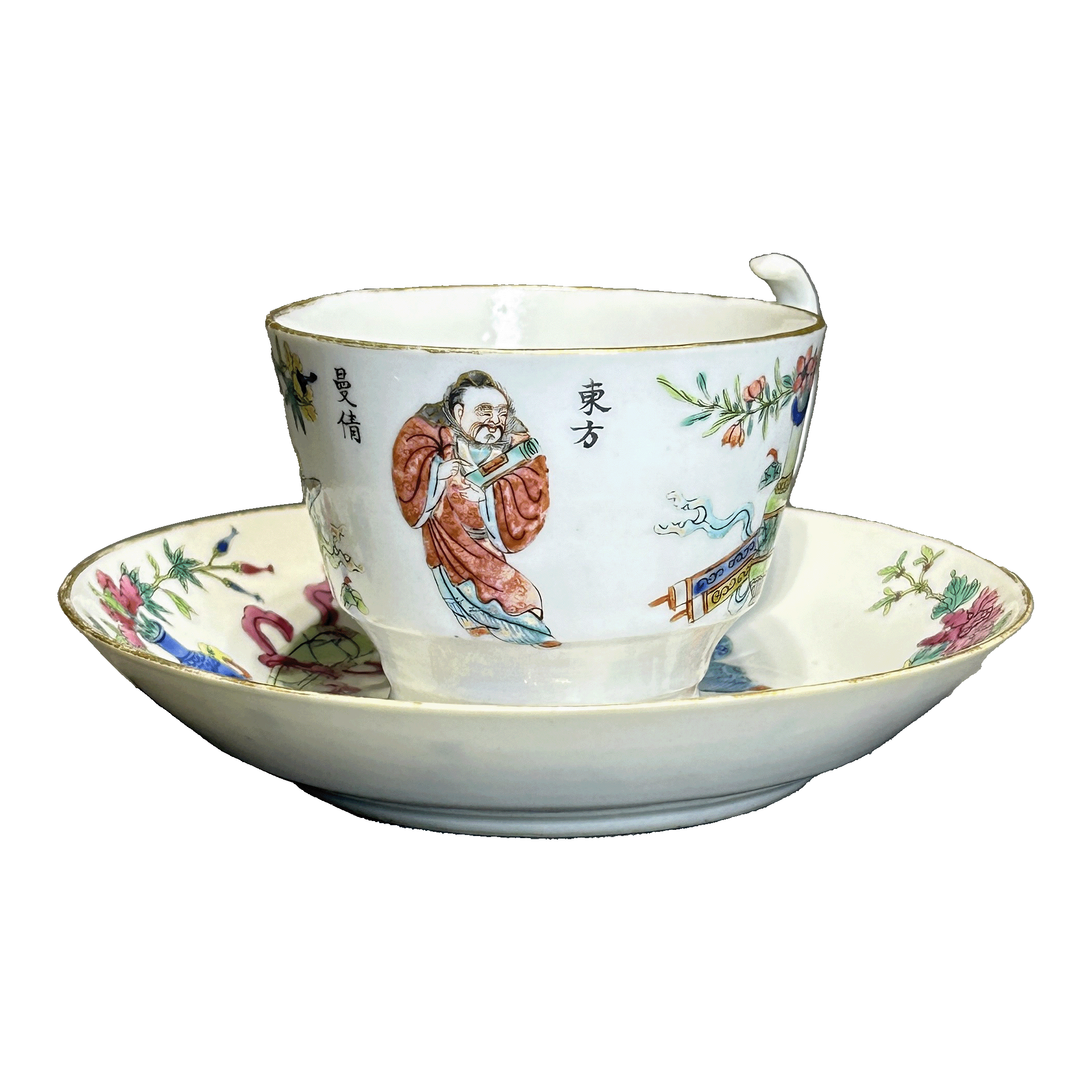 25019702x粉彩无双谱人物故事图茶具一套