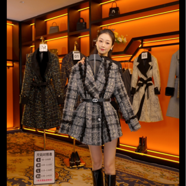 【DF】高定秋冬气质小香风时尚设计师羽绒服 Y939