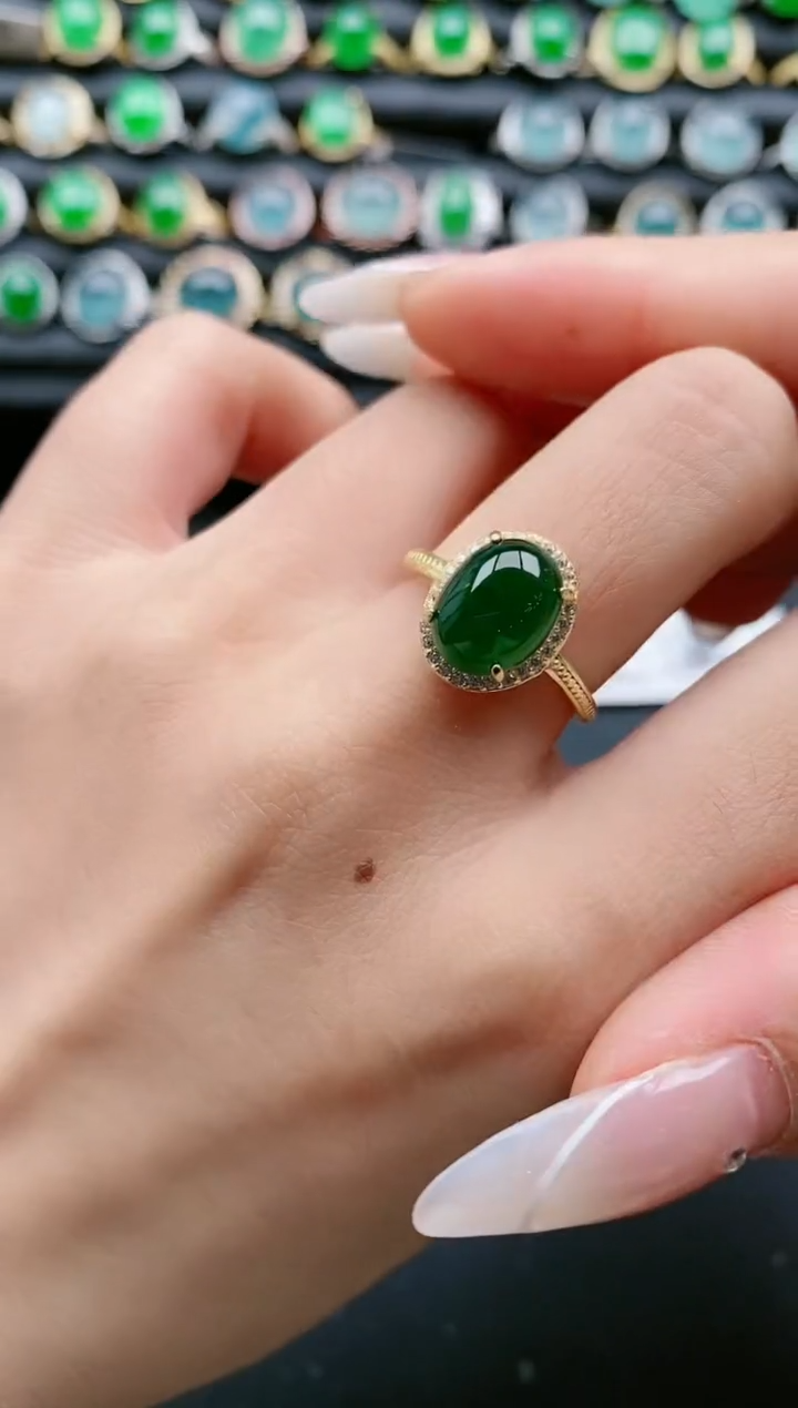 【闪购商品】翡翠戒指银S925镶嵌111111111