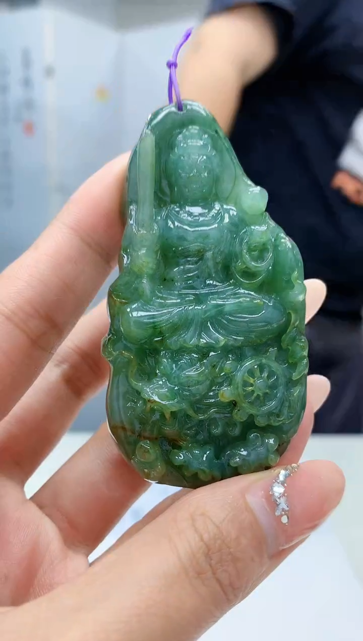 【闪购商品】定制翡翠未镶嵌4688MM-毛货挂件18