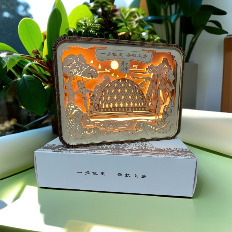 浠水杂技木雕灯文化创意礼品