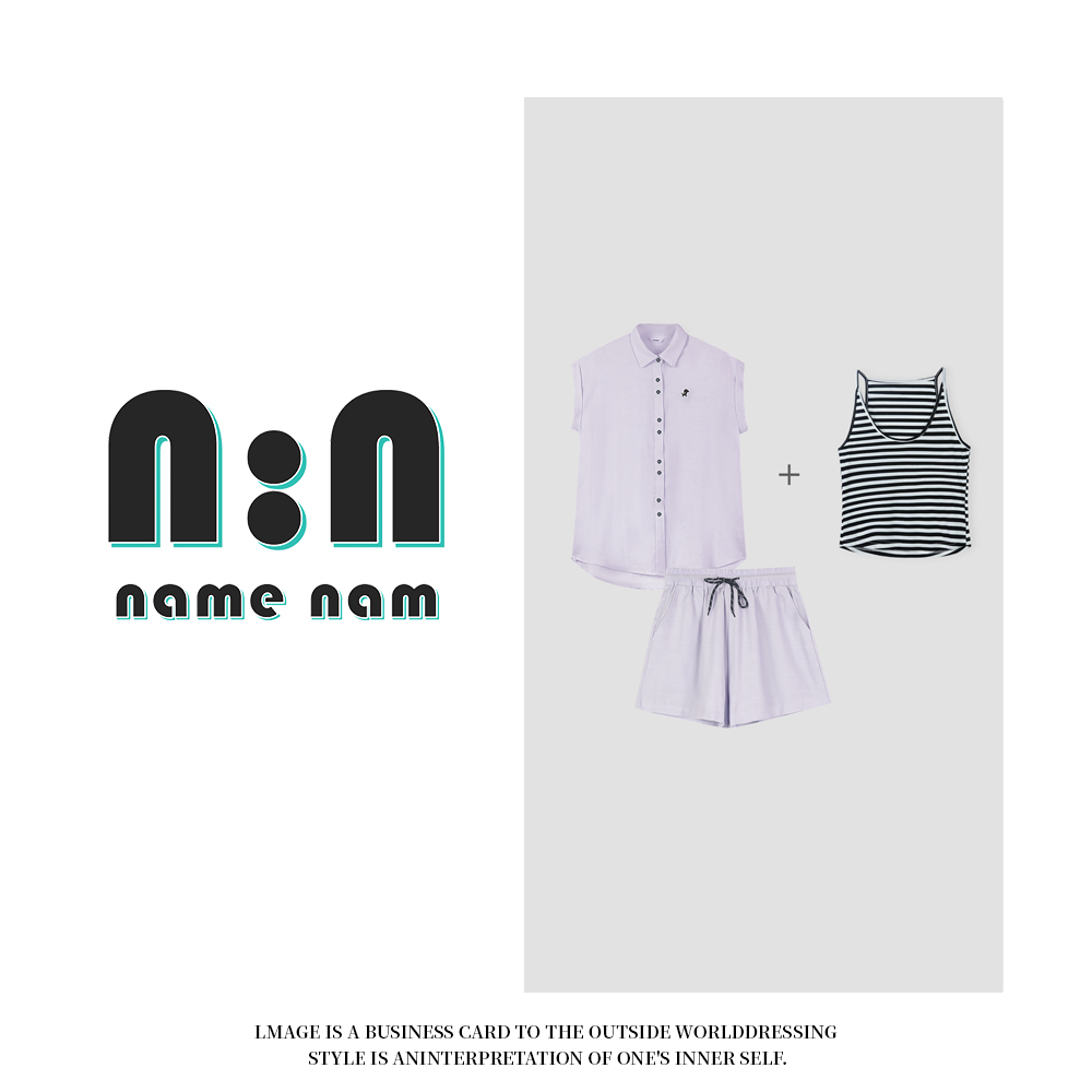 薄款夏季衬衫短裤吊带潮流时尚三件套80245