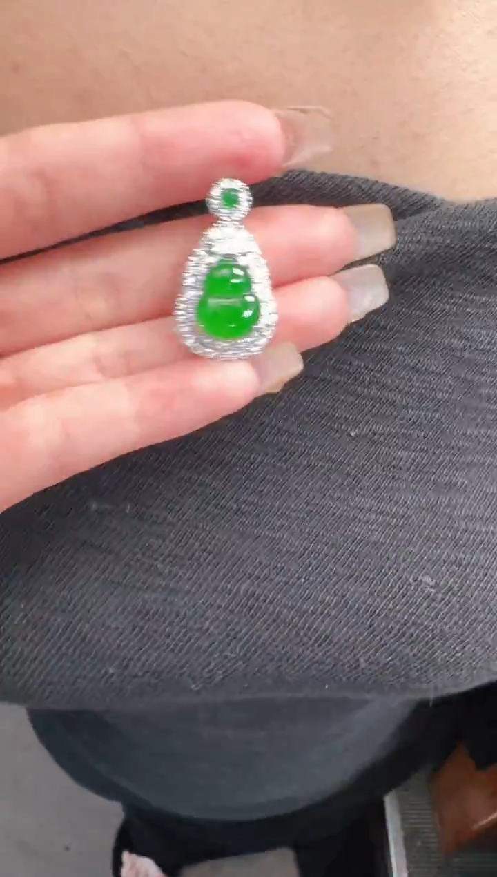 未镶嵌定制翡翠A货有轻微色差属于正常现象，葫芦多样性发货1