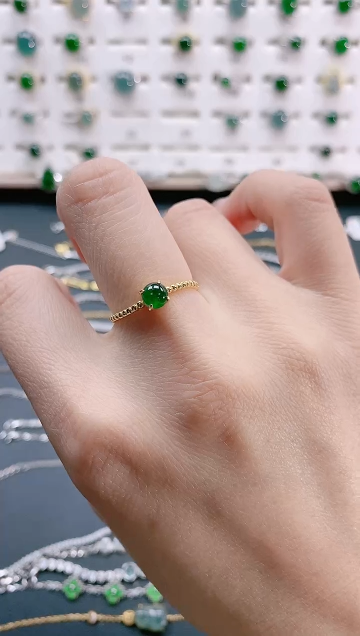 【闪购商品】翡翠戒指银S925镶嵌天然翡翠