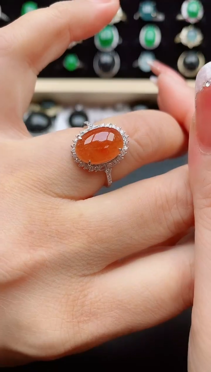 【闪购商品】翡翠戒指银S925镶嵌00080