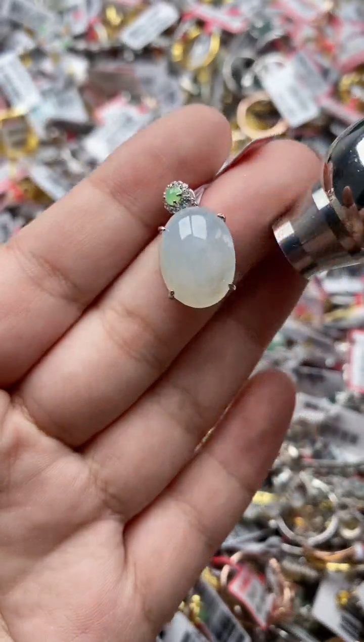 【闪购商品】翡翠戒指银S925镶嵌44444---7