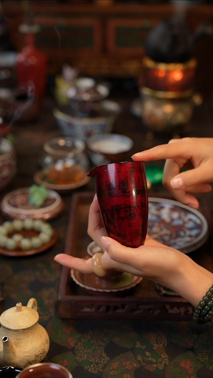 大漆公道杯  景德镇陶瓷福利款