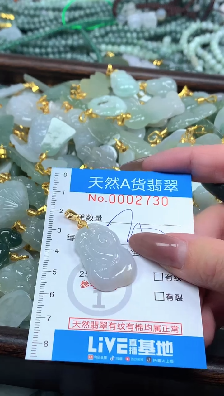 颈饰未镶嵌翡翠净货挂件-2730