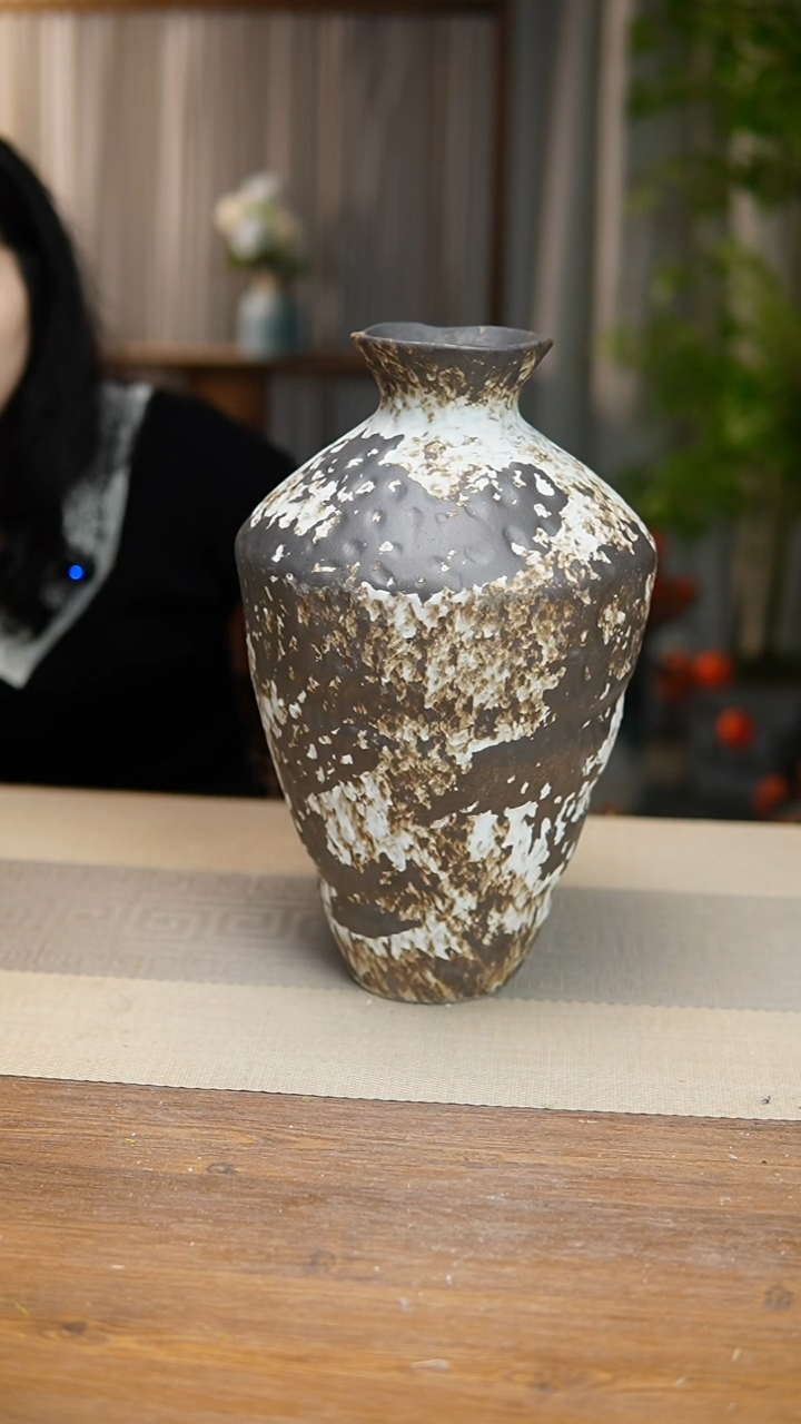 【闪购商品】陶瓷  花器诧寂黑高脚