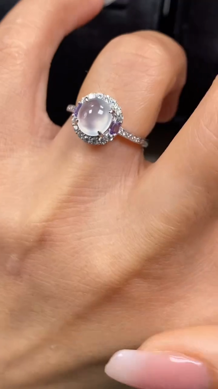 【闪购商品】翡翠戒指银S925镶嵌6974