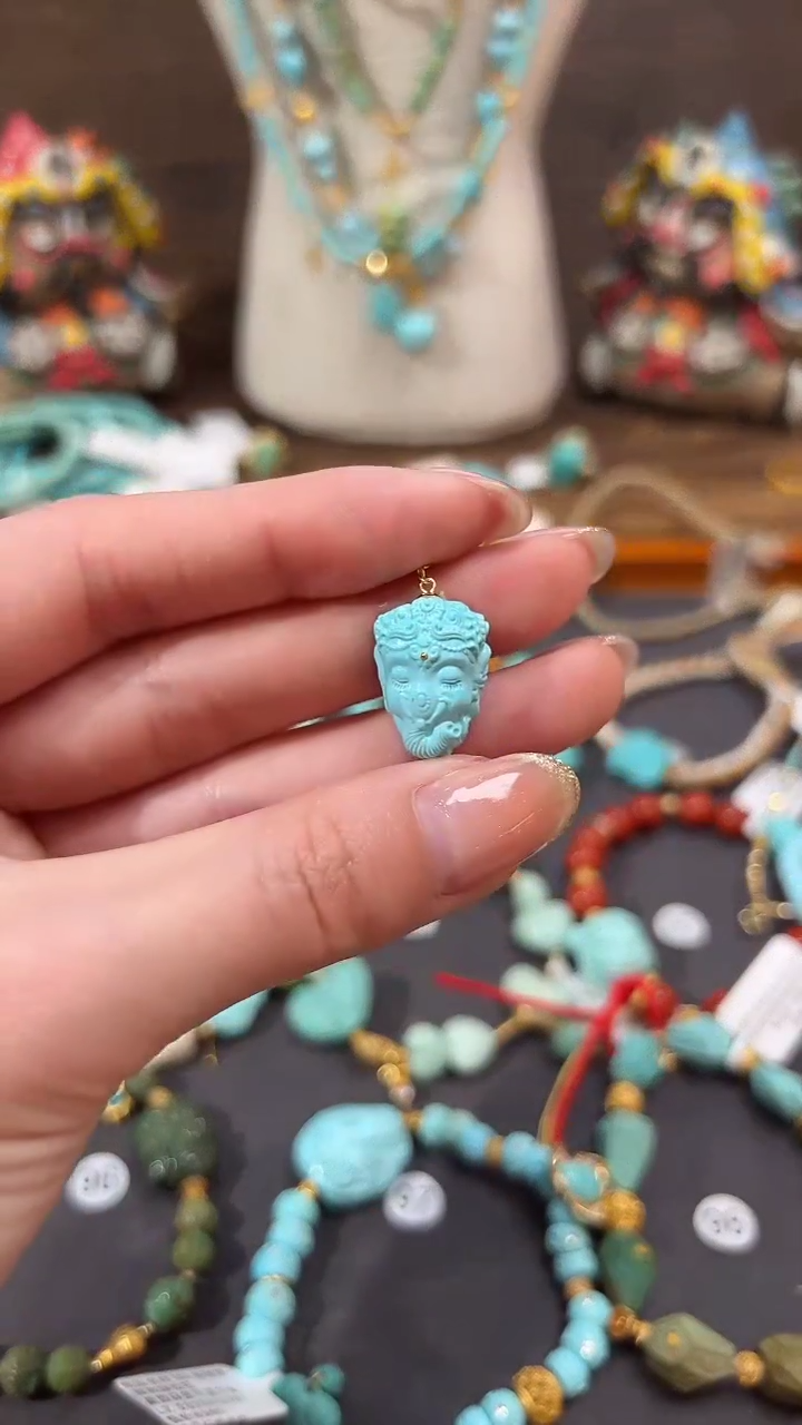 【闪购商品】绿松石提溜18K金镶嵌绿松石提溜