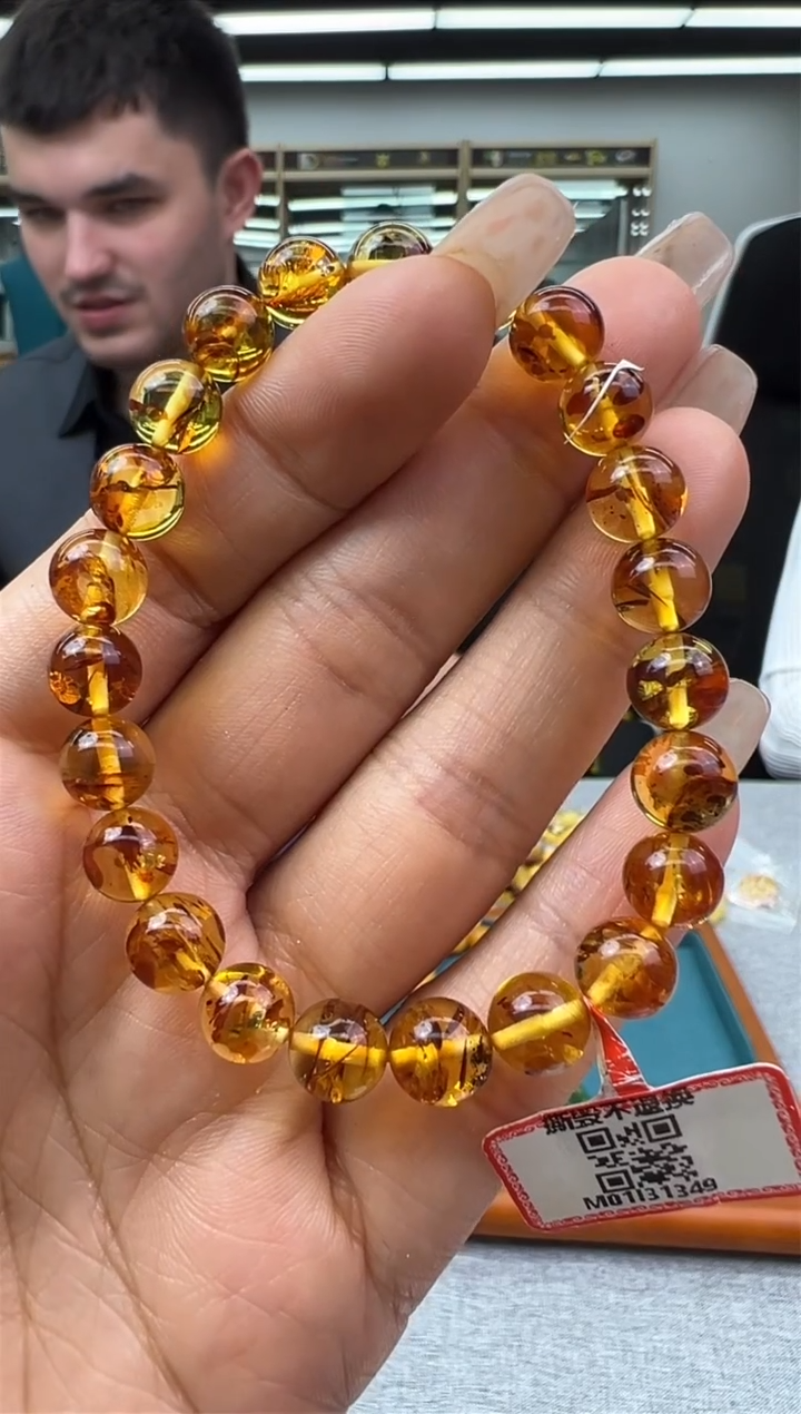 【闪购商品】琥珀手链未镶嵌7秒拍号