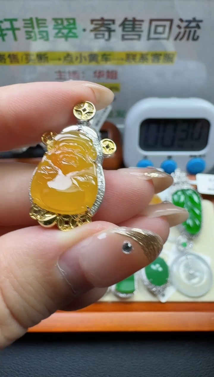 【闪购商品】翡翠颈饰18K金镶嵌寄售回流，不退不换