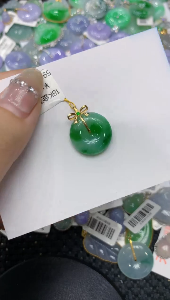 【闪购商品】翡翠颈饰18K金镶嵌222222222