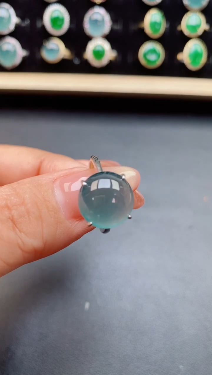 翡翠戒指银S925镶嵌321321