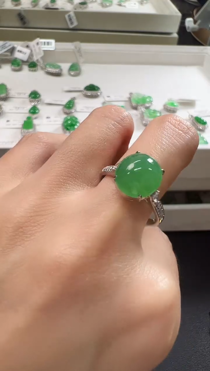 18K金镶嵌戒指翡翠KXHM1206-004