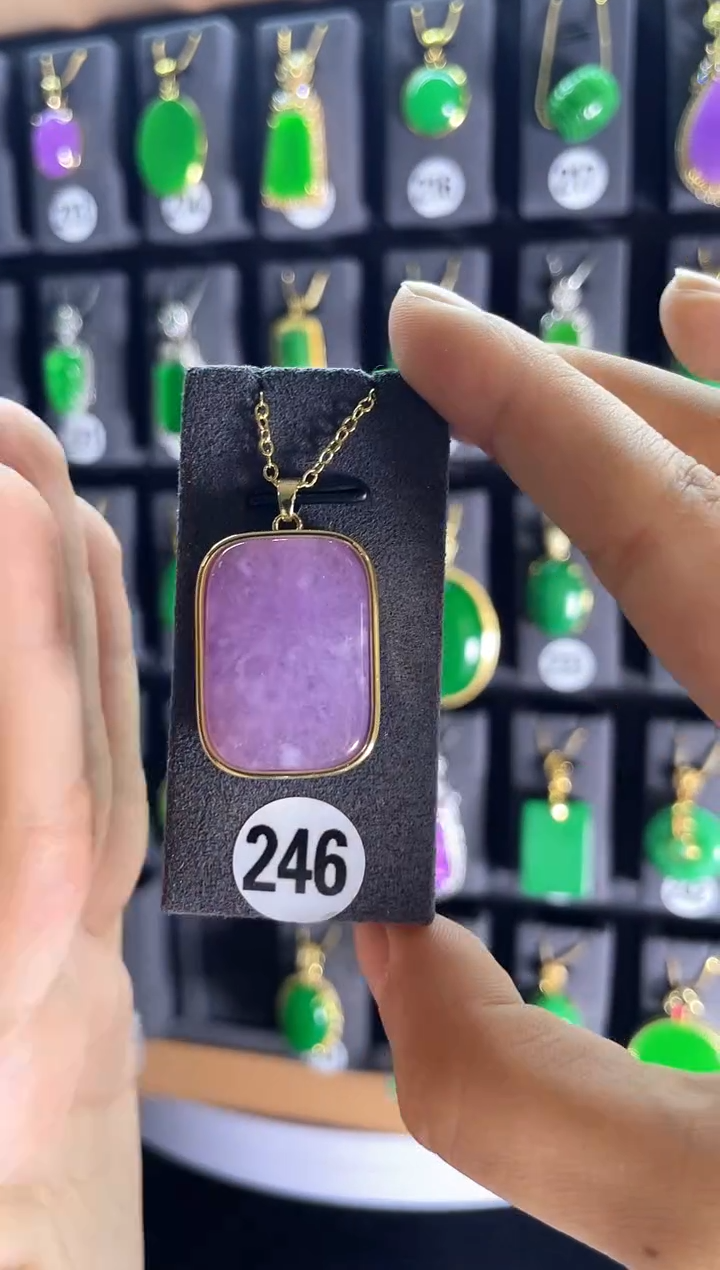 【闪购商品】翡翠吊坠(赠链)银S925镶嵌246