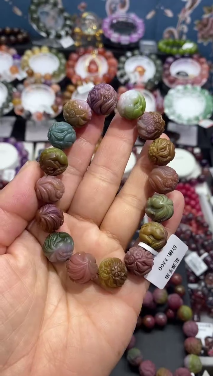 【闪购商品】玛瑙/玉髓手链未镶嵌九尾雕刻盐源玛瑙