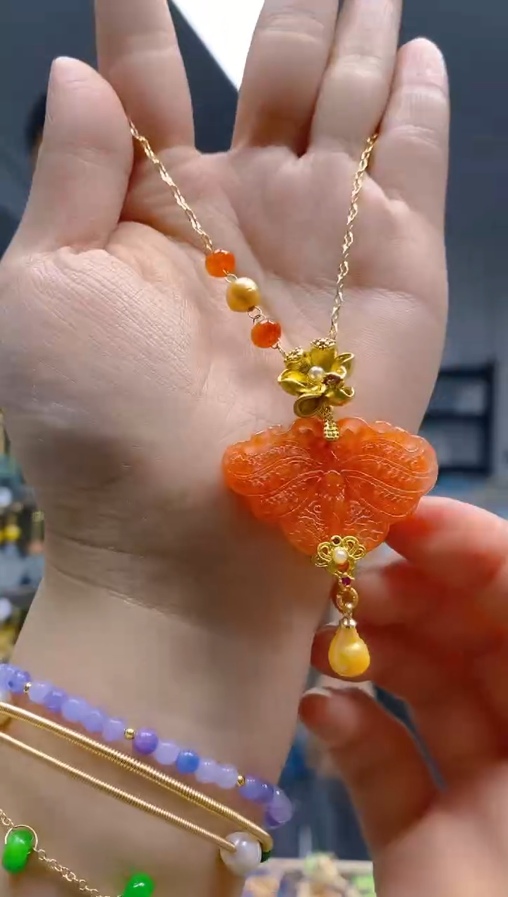 【闪购商品】翡翠耳饰合金0235翡翠锁骨链