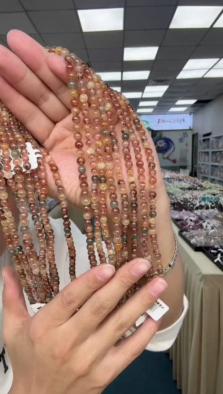 未镶嵌手串水晶1-彩发晶三圈5m（多样性发其一）