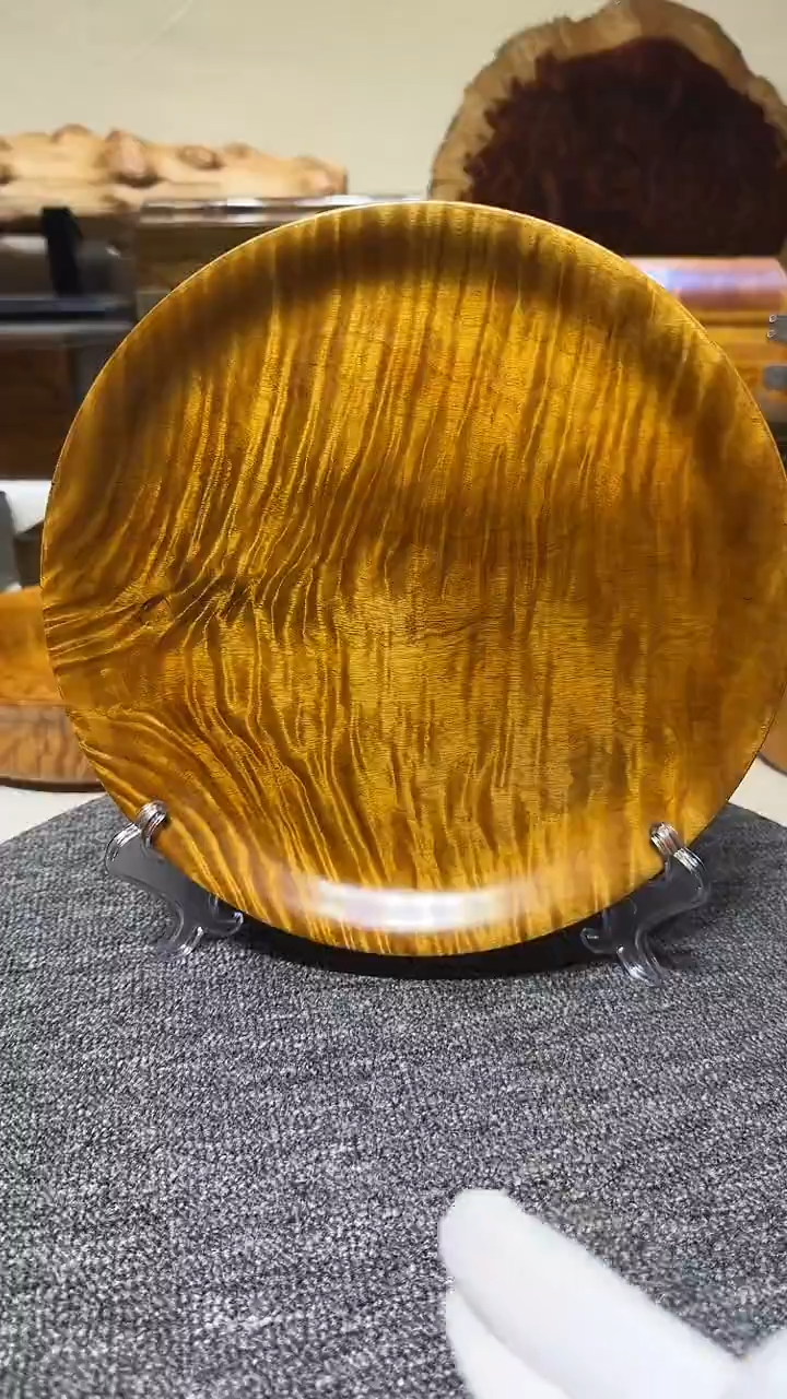  金丝楠木老料满水波圆盘 25.2-3.3cm