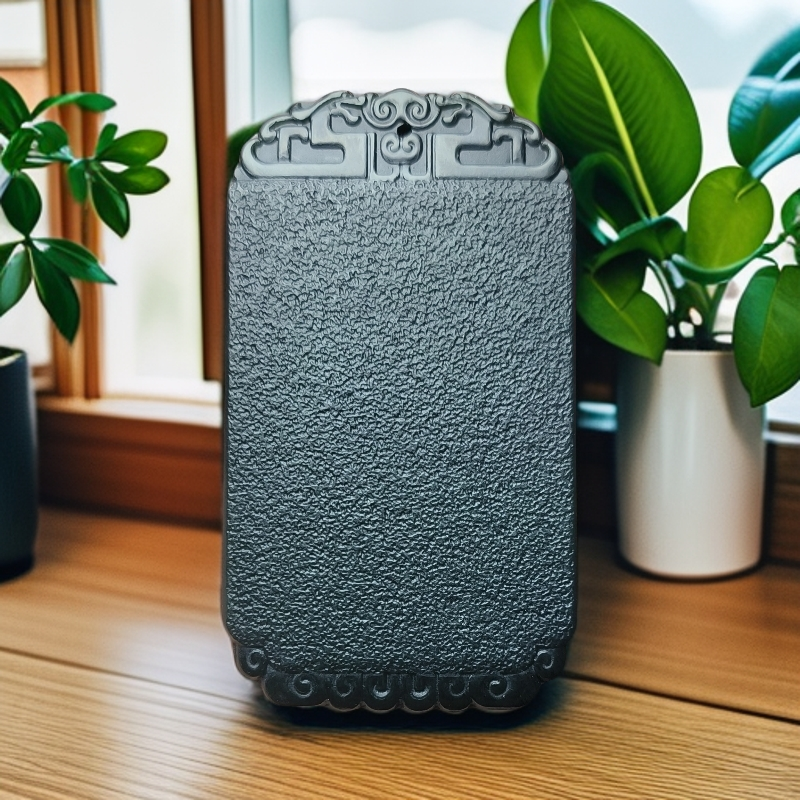 和田玉青玉仿古平安无事牌吊坠男女款