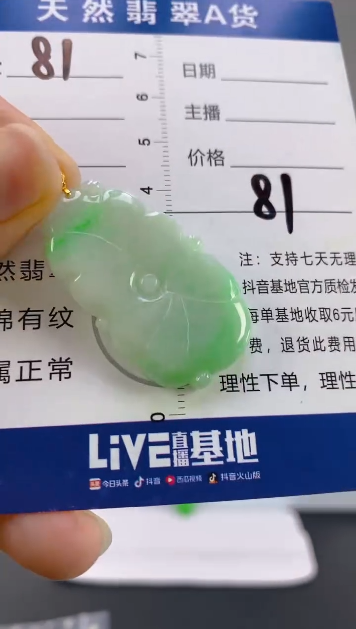 【闪购商品】翡翠颈饰18K金镶嵌天然A货翡翠