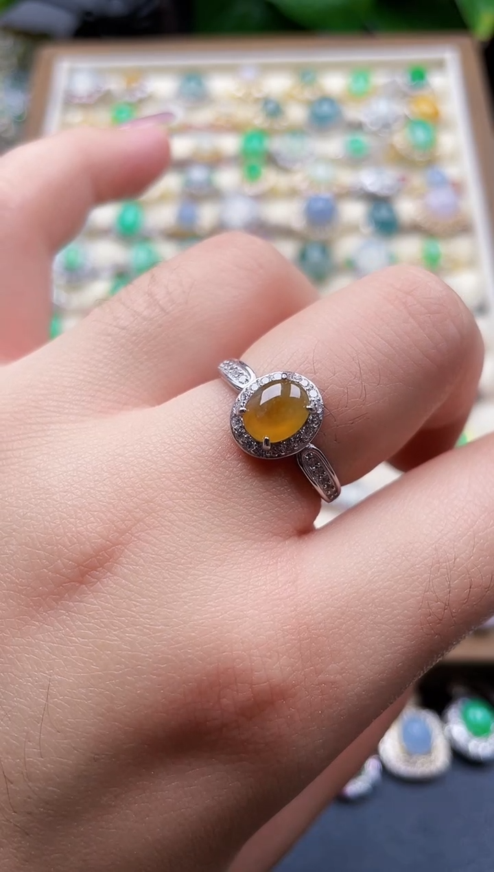 银S925镶嵌戒指翡翠63