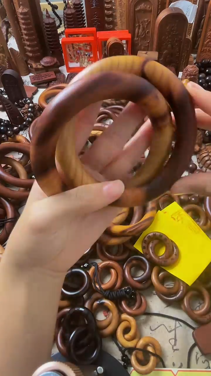 枣木乾坤圈一物一拍微瑕75甜蜜温馨  